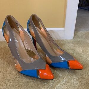 Rainbow Cat Multicoloured patent heels 🔴